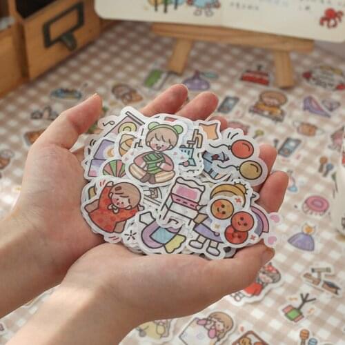 40 Pcs Fat Planet Series Cartoon Cute Girl Decorative Stickers Scrapbooking Diy Label Diary Stationery Album Journal Planner