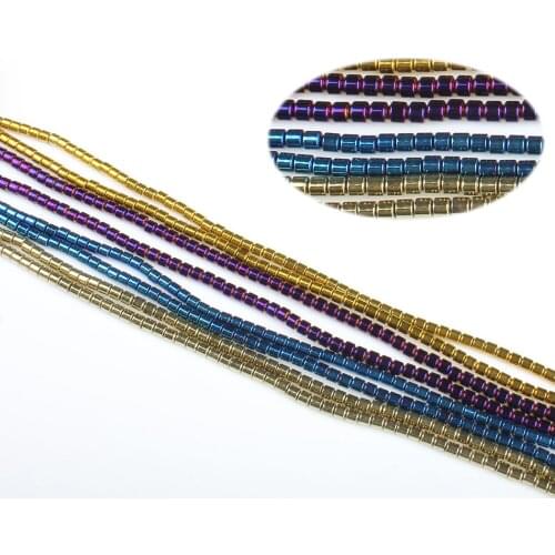 Fashion 2mm Square Shape Natural Magnetic Hematite Loose Beads 5 Colors for Choice DIY for Jewelry Making Necklace Bracelet