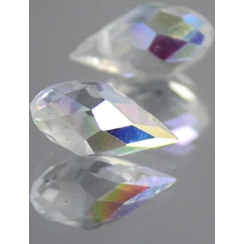 50pcs 6x12MM Clear Oval Faceted Czech Crystal Beads With Hole Briolette Teardrop Glass Beads For Jewelry Making DIY