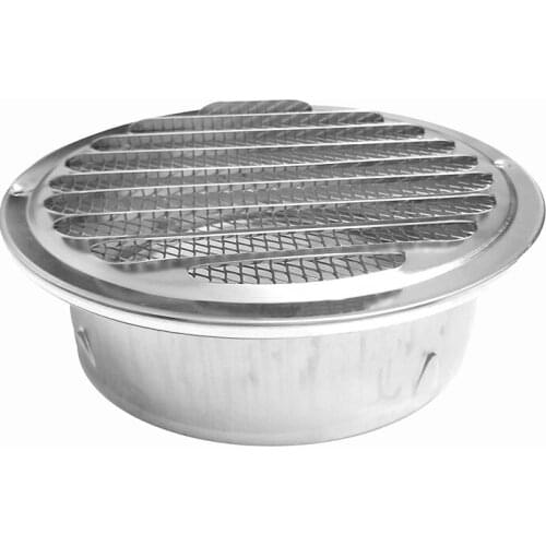 6 Inch Louvered Grille Cover Vent Hood Wall Air Vents with Built-In Fly Sn Mesh - 304 Stainless Steel Ventilation Outlet