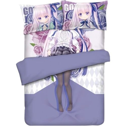 Anime JK Angels 3Piece! Tenshi No 3P Gotou Jun Cosplay Comforter Set Bed Flat Sheet Quilt Cover Pillowcase Bedding Sets