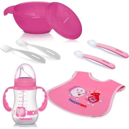 Bebeneo Mama Dish Silicone Spoon Bib Curb Mama Bowls Set