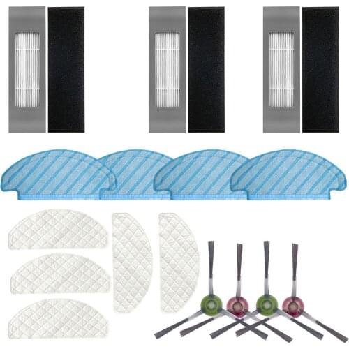 Side Roller Brush Filters Mop Cloth Sponge Disposable Mop Cloth Kits For Ecovacs OZMO T8 Vacuum Cleaner Parts