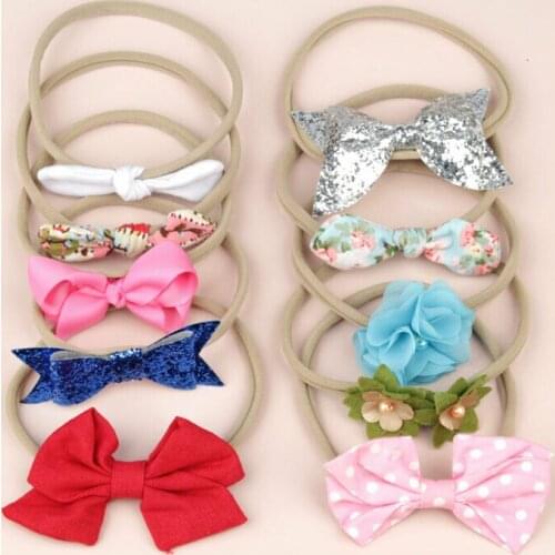 2020 Baby Accessories 10pcs/Sets Infant Kids Baby Girls Women Elastic Headband Nylon Headwear Hair band Headdress Photo Props