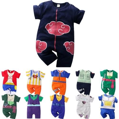 Baby Romper Kids Boy Girl Anime Luffy Akatsuki Zoro Print Bodysuit Newborn Kids Costume Summer Clothes Toddler Onesie Jumpsuits