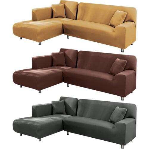 Elastic L-Shaped Sofa Covers Sofa Slipcovers Living Room Couch Covers L-Type Corner Sofa Seat Case Protector Stretch Sofa Covers