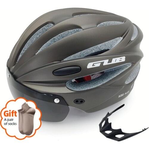 GUB High Quality Ultralight Cycling Safety Helmet With Removable Lens Sun Visor Magnetic Goggles MTB Mountain Road Bike Helmet