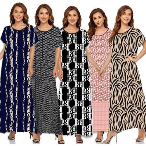 Eid Muslim Women Abaya Dress Dubai Print Dresses Mubarak Turkey Islamic Clothing Caftan Marocain Kaftan Vestido Musulmane Femme