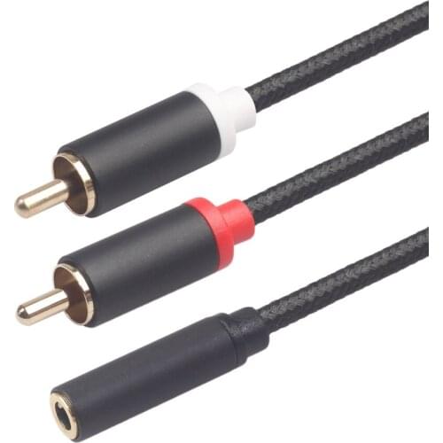 RCA Cable 3.5mm to 2rca Aux rca Jack 3.5 Audio Stereo Cable Splitter for Smartphone Amplifiers Audio Home Theater Cable RCA
