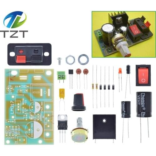 LM317 DIY Kit Step Down Power Supply Module Adjustable Voltage Regulator Switch Resettable Fuse Electrolytic Capacitor Board