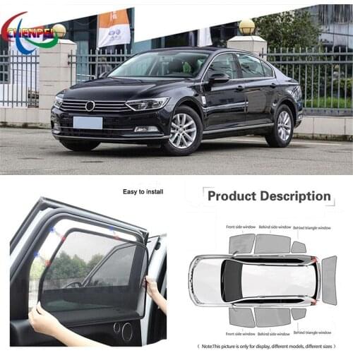 For Volkswagen Magotan 2016-2019 Car Full Side Windows Magnetic Sun Shade UV Protection Ray Blocking Mesh Visor Car Accessories