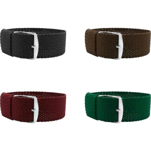 Nylon Nato Strap For Perlon Woven Watch Band High Qualities Fashion 20mm 22mm Watch Strap Black/Red Color Watch Band Replacement