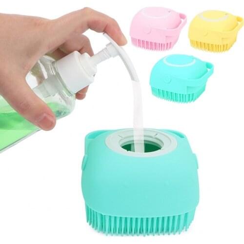 2020 New Dogs Comb Soft Silicone Grooming Cleaner Puppy Hair Brush Quickly Cleaing Dog Cat Massage Bath Brush For Pet Supplies