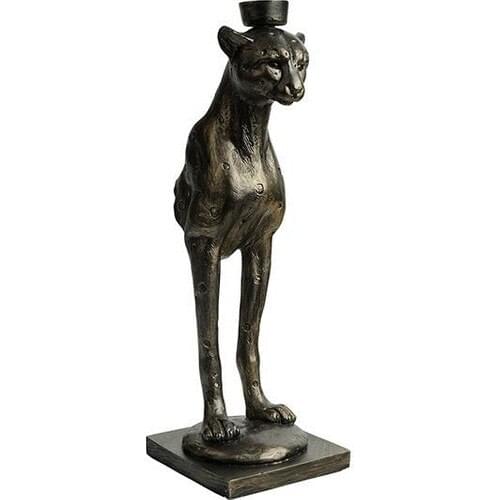 Zücev 47 X18 cm Polyester Jaguar Candlestick Solid Brass POLLY07-PR