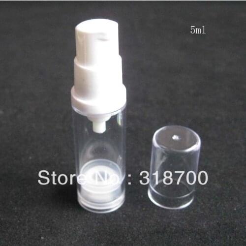 50 x 5ml Empty Refillable Airless plastic bottle pump cream bottle vacuum lotion bottle cosmetic and packaging