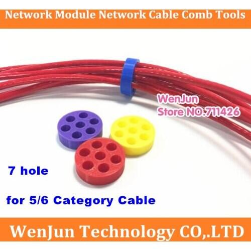 7holes Network cable management cable comb router network cabinet machine room wiring tools for category 5/6 network cable