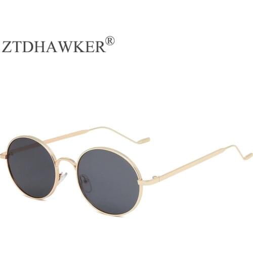 New Metal Retro Oval Sunglasses Women Female Trend Wild Eyeglasses Glasses Male Street Shooting