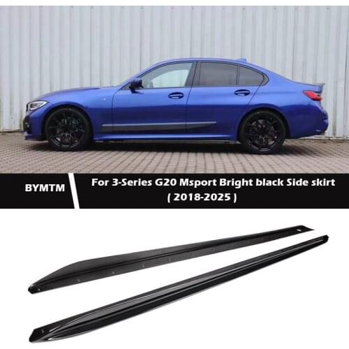 Sport Style Bright black Side skirt Bumper Spoiler Splitters For BMW 3 Series G20 G21