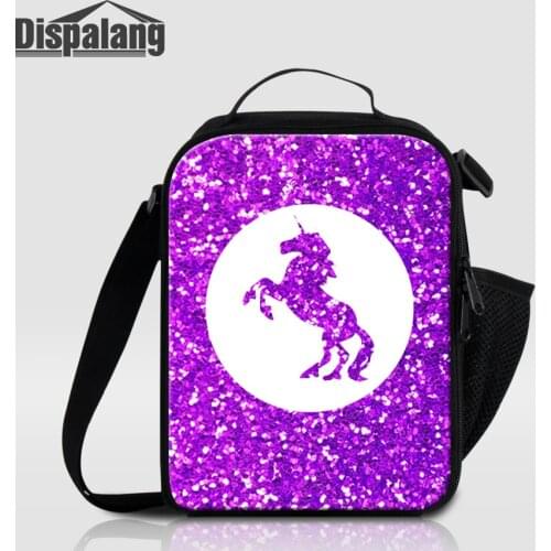Dispalang Unicorn Cooler Bag For Children Custom Image Messenger Bags For Food Thermal Lunchbox Women Portable Picnic Container