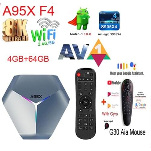 A95X F4 Amlogic S905X4 a95x f3 RGB Light TV Box Android 10.0 2GB 16GB 2.4G 5G Wifi LAN B/T4.2 vs mecool km6