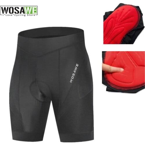WOSAWE Cycling Shorts Mountain Bike Breathable Shockproof Mens Gel Padded Bicycle MTB Shorts Ropa Ciclismo Tights UnderWear
