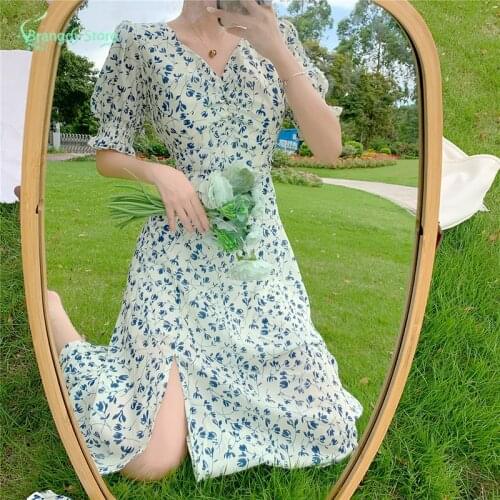 Vintage Ciothes Cottagecore Aesthetic Summer Woman Dress Kobieta Sukienka fairy clothes