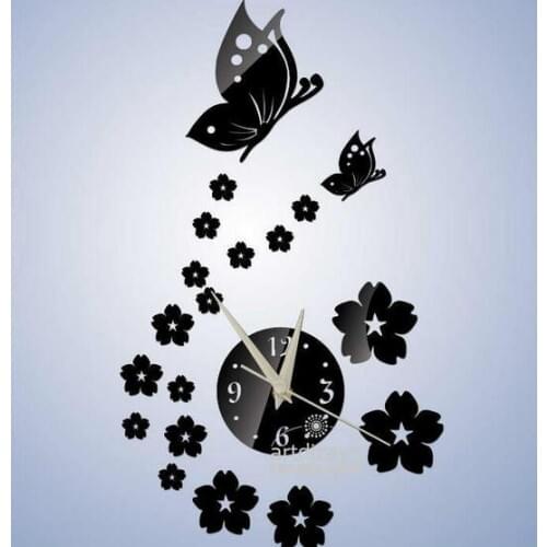 10pcs Diy mirror wall clock Acrylic 3d stickers europe decor Living Room gift home furniture butterfly sticker