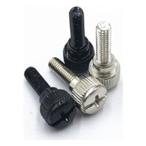 10pcs M3 M4 M5 M6 Steel with black zinc or nickel plated Knurling step Thumb Screw Hand Tighten Computer case Screws