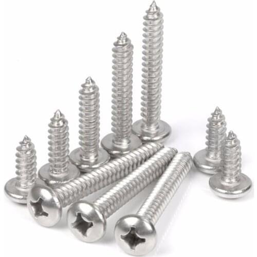 100pcs Stainless Steel M2.9 Cross Recessed Pan Head Phillips Self Tapping Screw M2.9*6.5/8/9.5/13/16/19/22/25/28/30/32/35mm