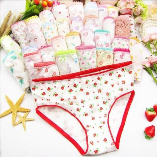 12pcs/Lot Fashion Girls Briefs Underwear Kids Cotton Panties Children Underpants Suit 1-12Years