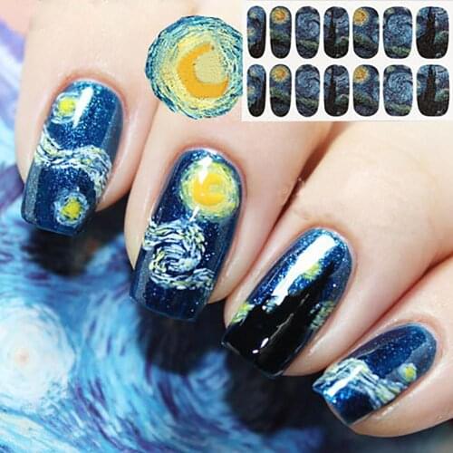 14Pcs Fashion Nail Sticker Starry Sky Nail Art Decal Accessory DIY Manicure Salon Decoration Stickers Tools