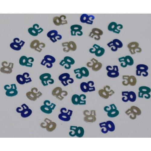 150g Sky Blue Silver Mixed Happy Birthday Party Confetti Number Digital 13 16 18 20 21 30 40 50 60 70 80 Table Scatters Decors