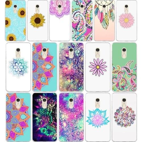 338FG mandala pattern Soft Silicone Tpu Cover phone Case for xiaomi redmi 7 7a note 4A 4X 6 Pro 6A 7