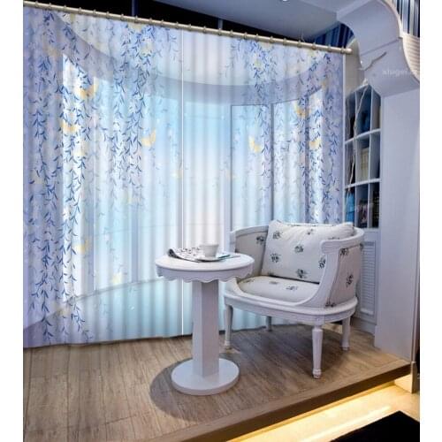 3D Curtain Custom 3D Beautiful Simple Space Leaf Curtains For Bedroom 3D Bathroom Shower Curta Decorative Curtain