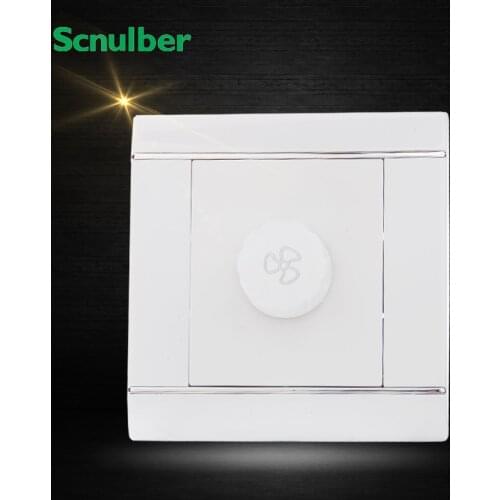 86x86 white fan speed changeover dimmer rotary wall switch