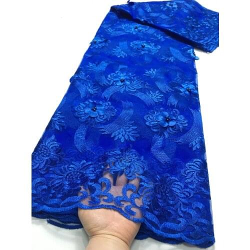African Lace Fabric Nigerian Lace Fabrics 2021 High Quality 3D Lace Embroidery French Tulle Lace Fabric For Wedding M48861