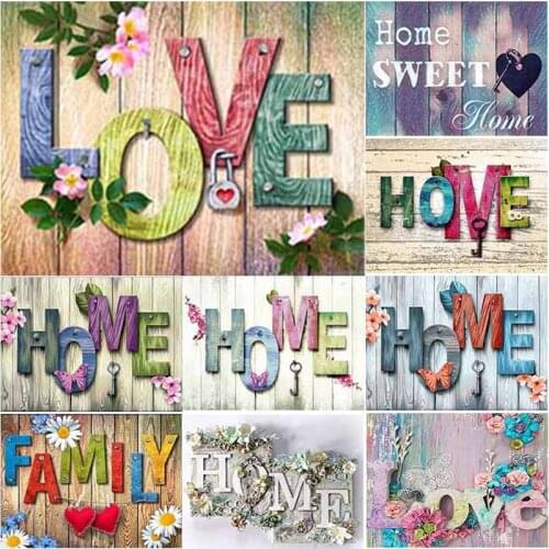 New 5D DIY Diamond Painting Home Letter Diamond Embroidery Scenery Cross Stitch Full Square Round Drill Crafts Home Decor Gift