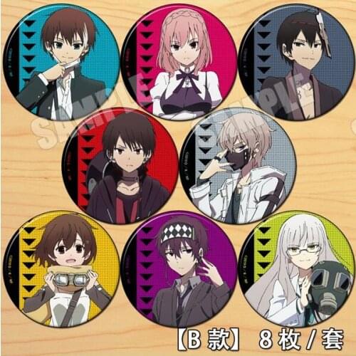 Anime Kaikoku Onigasaki Anya Kudo Zakuro Oshigiri Figure 4661 Badges Round Brooch Pin Gifts Kids Collection Toy