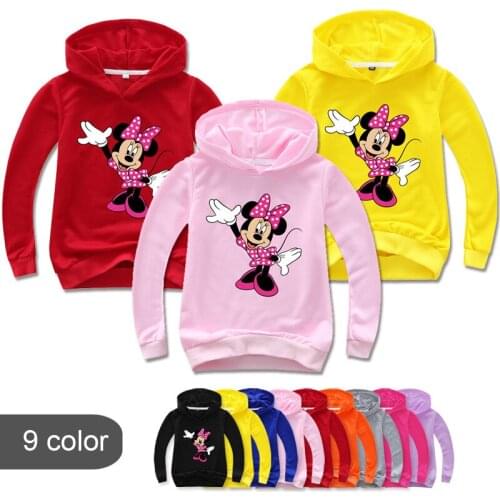 Disney Childrens Minnie Cartoon Girls' Hoodie Parent Child Dress Mother Womens Childrens Pullover Hoodie Fashion Sweater