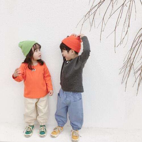 Korean childrens pants 2019 autumn new childrens clothing children 9 minutes pants men and childrens pants casual loose