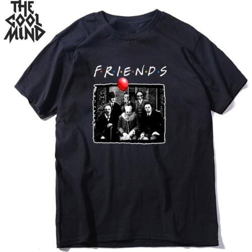 COOLMIND 100% cotton short sleeve friends print cool men T shirt streetwear funny men tshirt summer t-shirt men tee shirts