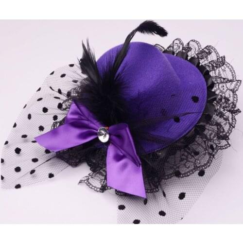 Lace Hairclip Bowknot Decor Ribbon Flower Bow Caps Top Hast Hair Accessories for Girls Christmas Easter Wedding Gifts