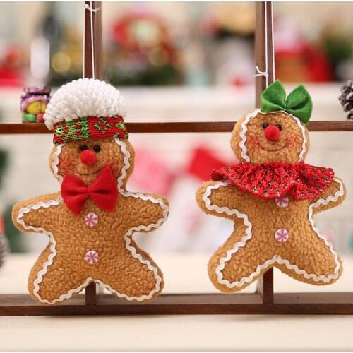 Cute Gingerbread Man Cookie Christmas Tree Pendant Christmas Party Decoration Doll Home Decor New Year Gift Navidad 2021 Noel