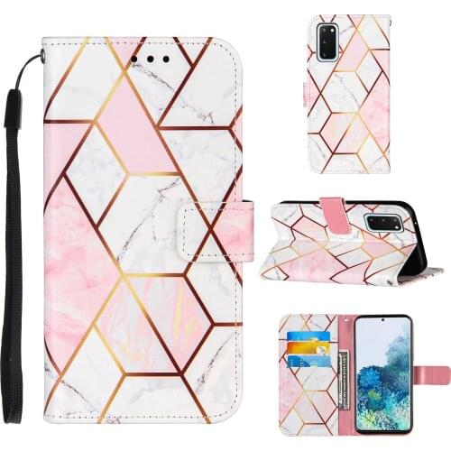 Marble Leather Phone Case For Samsung Galaxy S20 S21 Plus Note 20 Ultra A71 A70 A51 A50 A31 A21S A12 Wallet Flip Cover Case