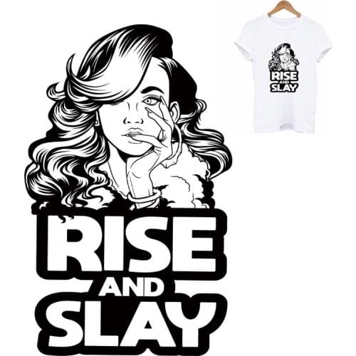 Women Girl Patch Thermal Sticker On Clothes Iron On Transfers Vinyl Patch For Clothing DIY T-Shirt Hoodies Applique