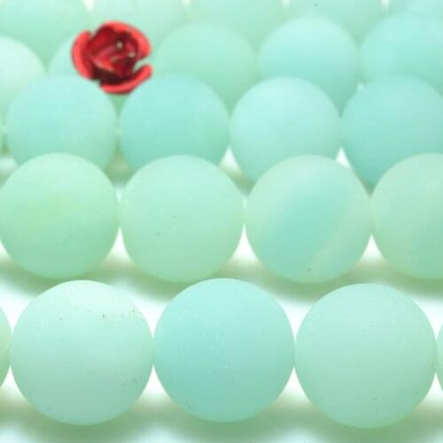 Natural Amazonite Matte Round Loose Beads Wholesale Gemstone Semi Precious Stone Bracelet Necklace Diy Jewelry Making Design