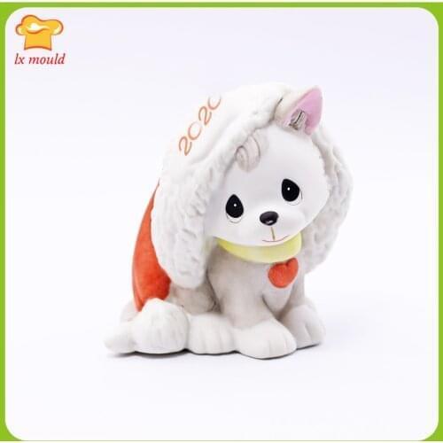 New Latex Mold Christmas Dog Chocolate Soap Candle Resin Decoration Silicone Mould