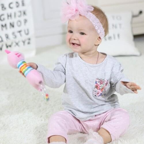 New Design Plush Baby Toy Animal Hand Bells Baby Rattle Toys High Quality Newbron Gift Animal Style