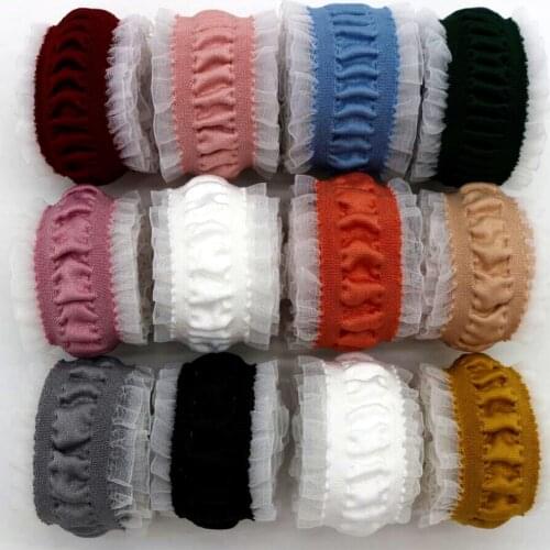 1-1/2 38mm ruffled flounces, 10 yards of micro elastic force, double-sided DIY handmade ribbon headwear hair bow clothing