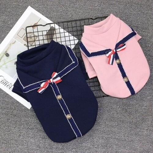 Dog Clothes College Sweater for Cat Clothes Spring Autumn Student Clothes College Sweater For Teddy Yorkshire Small Pet Clothes